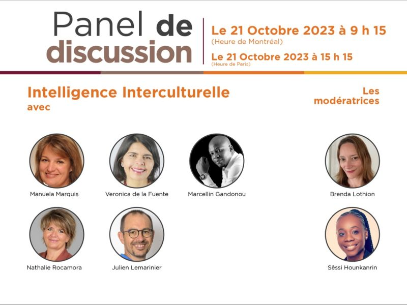 Co-animation du panel de discussion sur l'Intelligence Interculturelle.  
Objectif de créer une communauté de professionnels et de passionnés du coaching. 